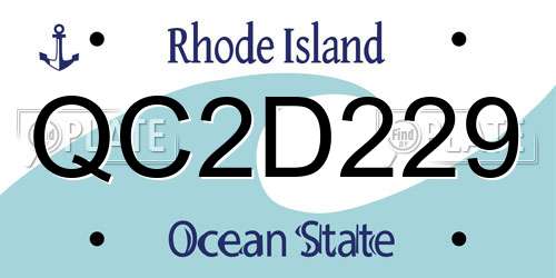 QC2D229 Rhode Island License Plate