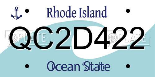 QC2D422 Rhode Island License Plate