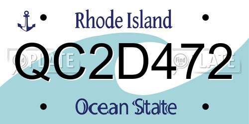 QC2D472 Rhode Island License Plate