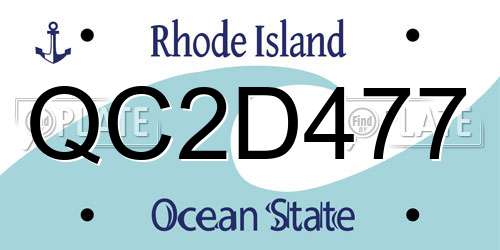 QC2D477 Rhode Island License Plate