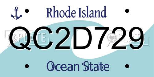 QC2D729 Rhode Island License Plate