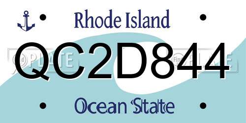 QC2D844 Rhode Island License Plate