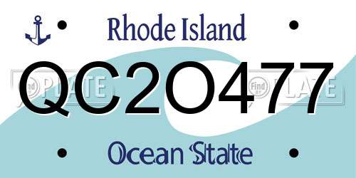 QC2O477 Rhode Island License Plate