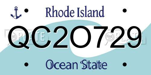 QC2O729 Rhode Island License Plate