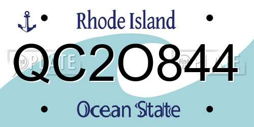QC2O844 Rhode Island License Plate