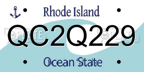 QC2Q229 Rhode Island License Plate