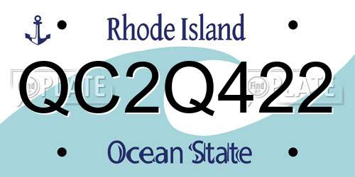 QC2Q422 Rhode Island License Plate