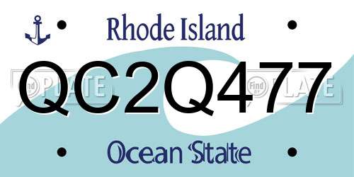 QC2Q477 Rhode Island License Plate