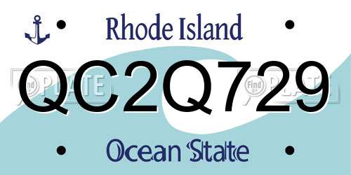 QC2Q729 Rhode Island License Plate