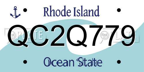 QC2Q779 Rhode Island License Plate