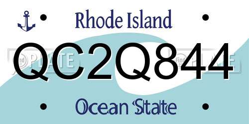 QC2Q844 Rhode Island License Plate