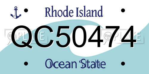 QC50474 Rhode Island License Plate