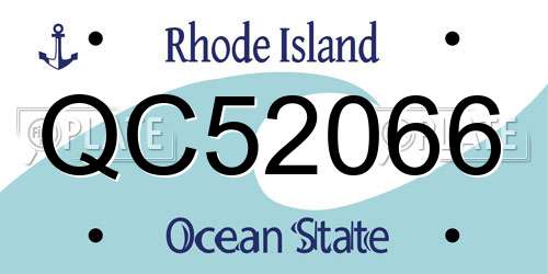QC52066 Rhode Island License Plate