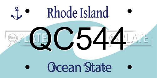 QC544 Rhode Island License Plate