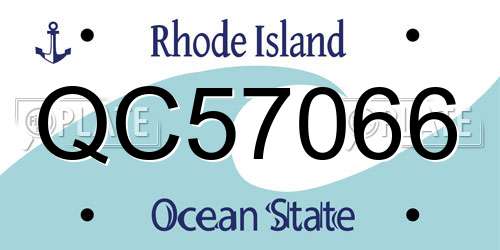 QC57066 Rhode Island License Plate
