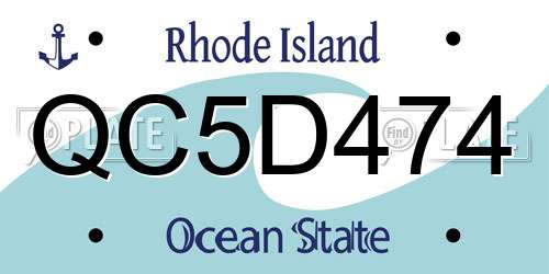 QC5D474 Rhode Island License Plate
