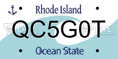 QC5G0T Rhode Island License Plate