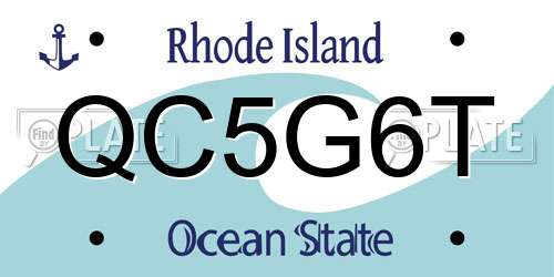 QC5G6T Rhode Island License Plate