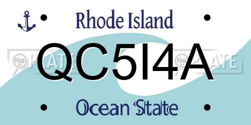 QC5I4A Rhode Island License Plate