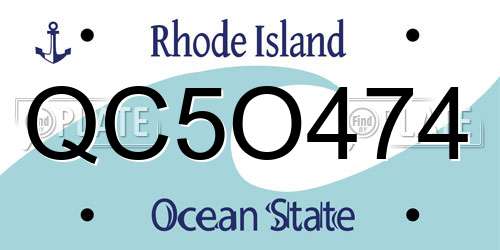 QC5O474 Rhode Island License Plate