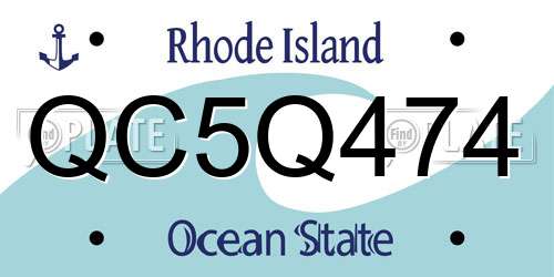 QC5Q474 Rhode Island License Plate