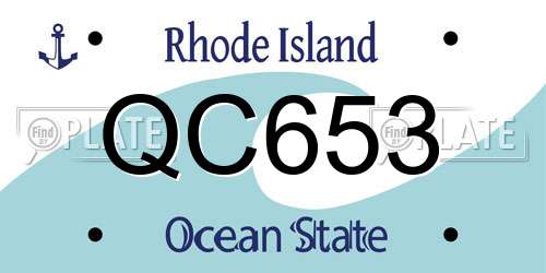 QC653 Rhode Island License Plate