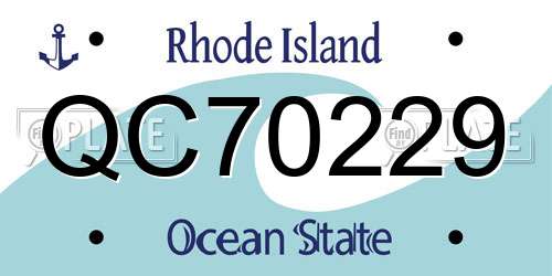 QC70229 Rhode Island License Plate
