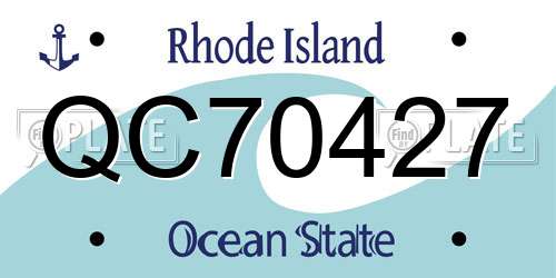 QC70427 Rhode Island License Plate