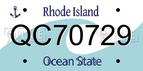 QC70729 Rhode Island License Plate