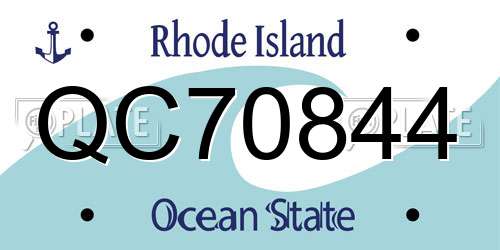 QC70844 Rhode Island License Plate