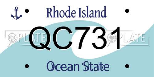 QC731 Rhode Island License Plate