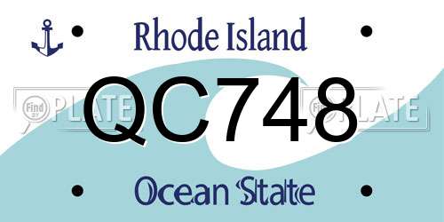 QC748 Rhode Island License Plate