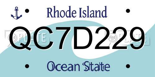 QC7D229 Rhode Island License Plate