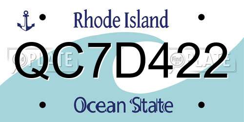 QC7D422 Rhode Island License Plate
