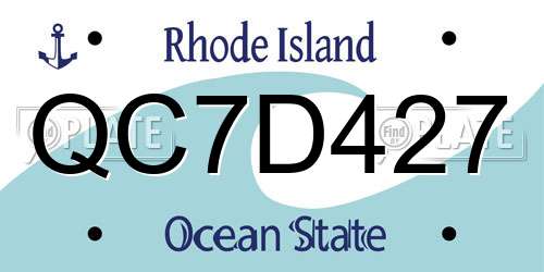 QC7D427 Rhode Island License Plate