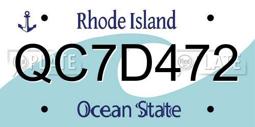 QC7D472 Rhode Island License Plate