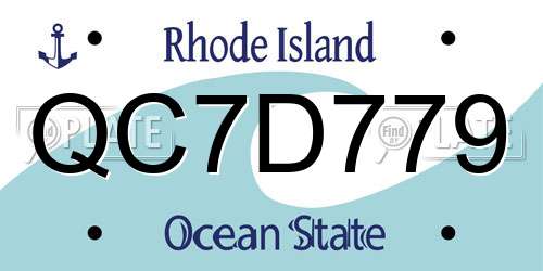 QC7D779 Rhode Island License Plate