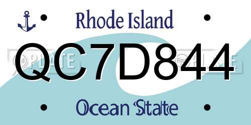 QC7D844 Rhode Island License Plate