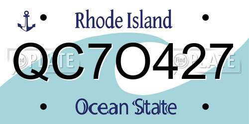 QC7O427 Rhode Island License Plate