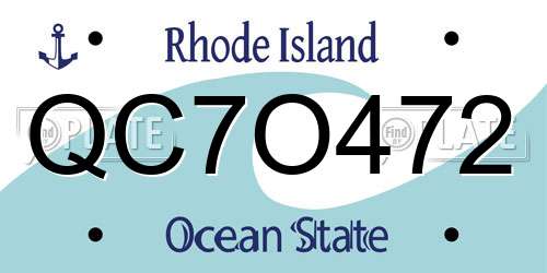 QC7O472 Rhode Island License Plate