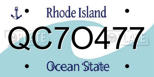 QC7O477 Rhode Island License Plate