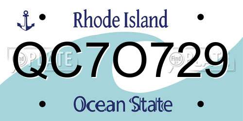 QC7O729 Rhode Island License Plate