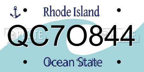 QC7O844 Rhode Island License Plate