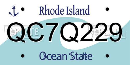 QC7Q229 Rhode Island License Plate
