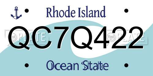 QC7Q422 Rhode Island License Plate
