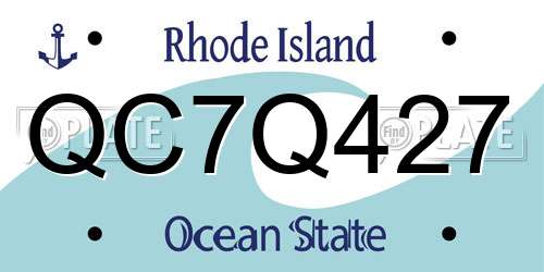 QC7Q427 Rhode Island License Plate