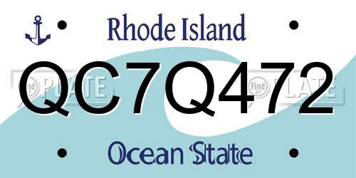 QC7Q472 Rhode Island License Plate