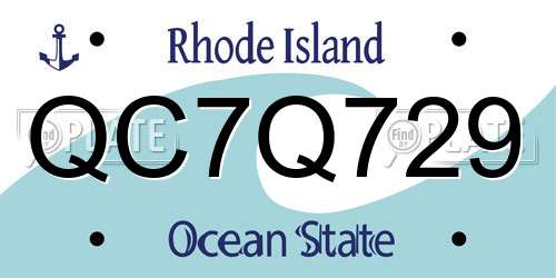 QC7Q729 Rhode Island License Plate