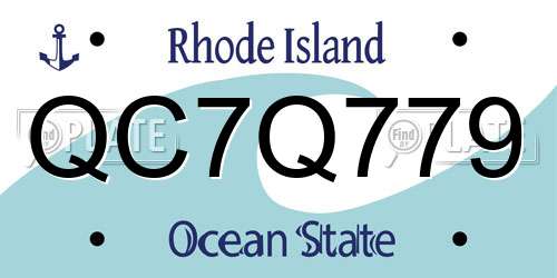 QC7Q779 Rhode Island License Plate