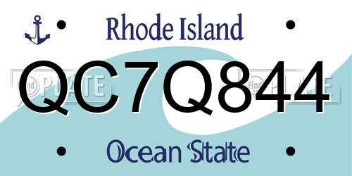 QC7Q844 Rhode Island License Plate
